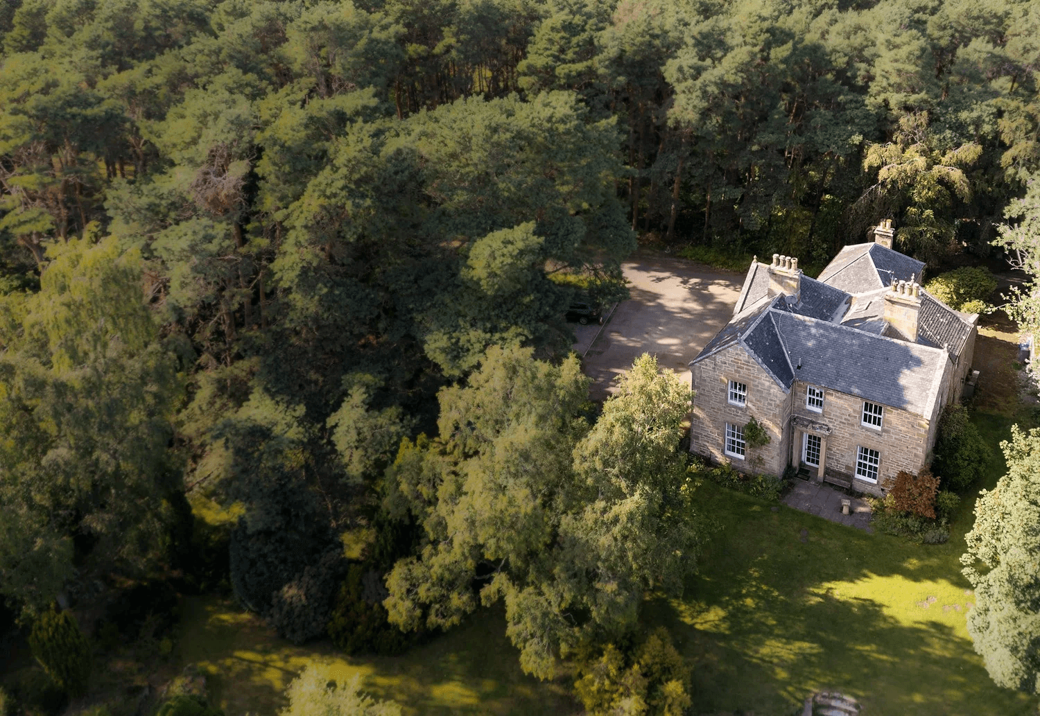 Cullerne House seen through its garden in Findhorn